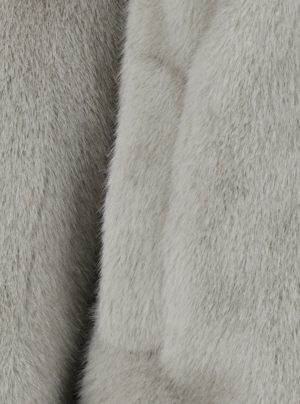 Leplain Women Grey Shearling With Zip Closure And Drawstring Hood In Eco-Fur For Women