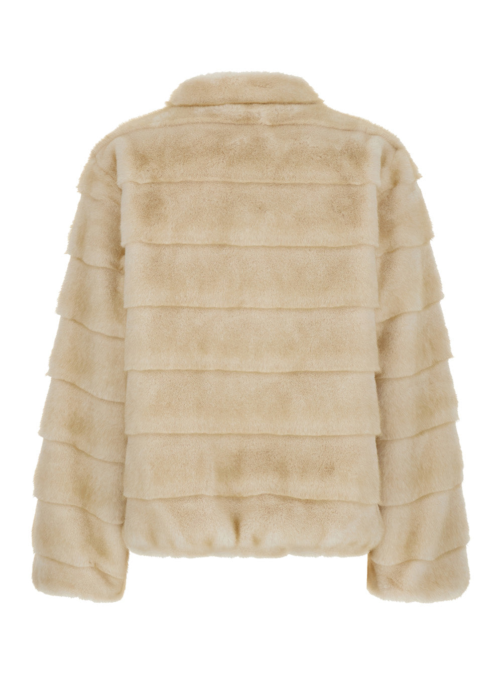 Leplain Women Beige Shearling With Raised Collar In Eco-Fur For Women