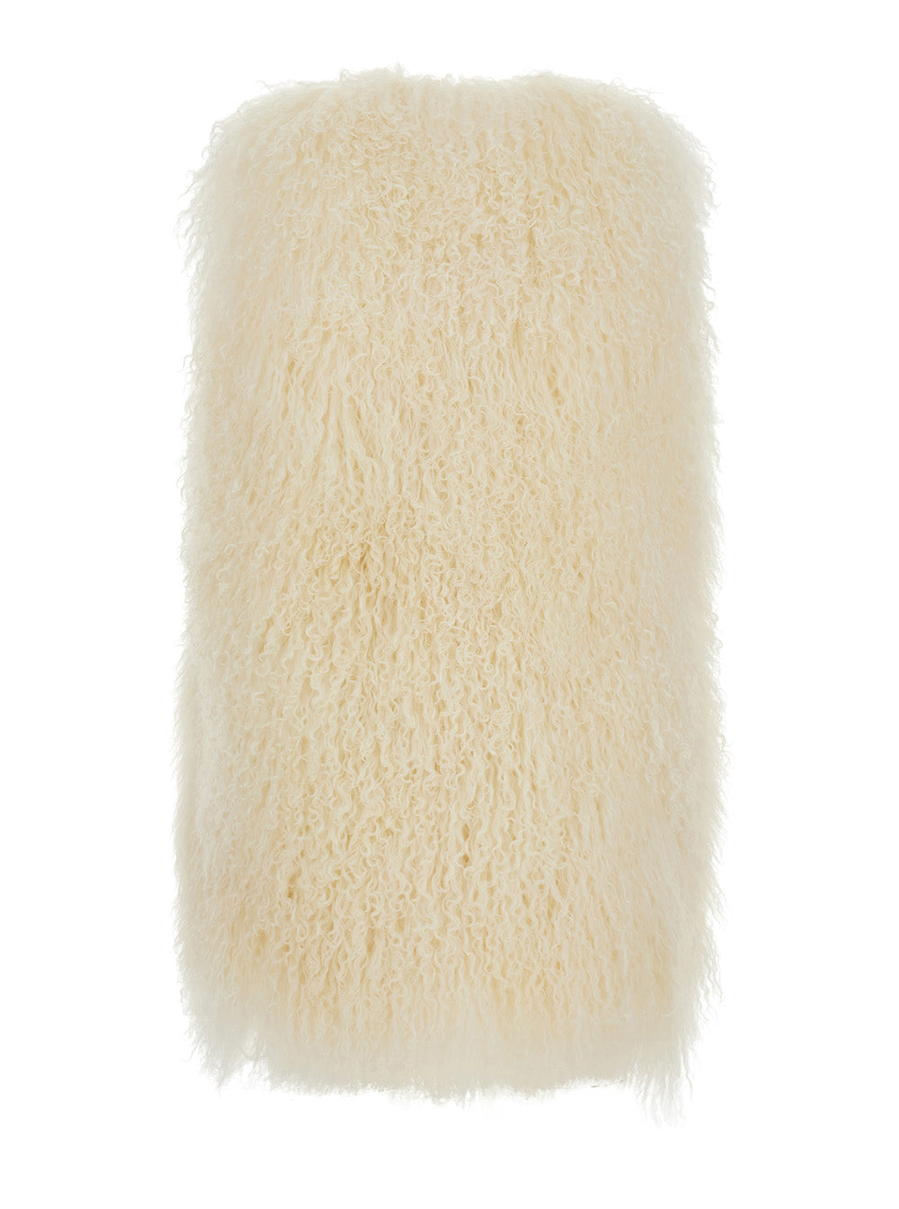 Leplain Women Beige Fur Jacket With Sleeveless Design In Fur For Women