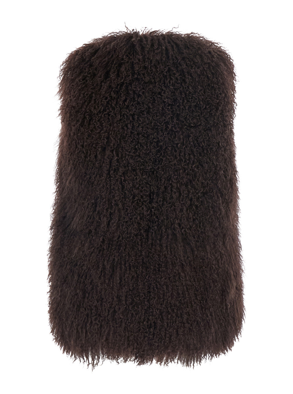 Leplain Women Brown Fur Vest With Sleeveless Design In Fur For Women