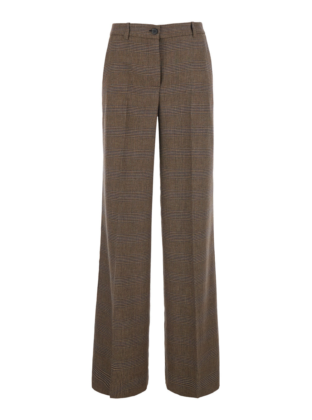 P.A.R.O.S.H. Women Brown Pants With All-Over Stripe Motif In Wool Blend For Women