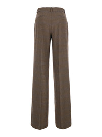 P.A.R.O.S.H. Women Brown Pants With All-Over Stripe Motif In Wool Blend For Women