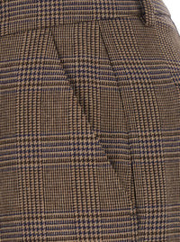 P.A.R.O.S.H. Women Brown Pants With All-Over Stripe Motif In Wool Blend For Women