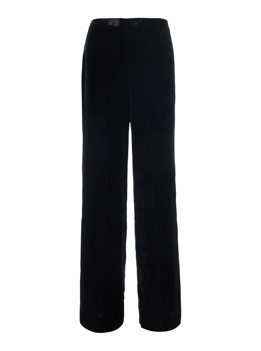 P.A.R.O.S.H. P.A.R.O.S.H. Women Black Oversized Pants With Side Zip Closure In Velvet For Women