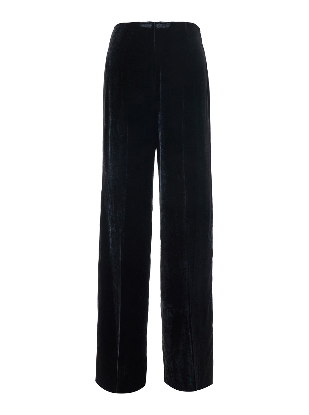 P.A.R.O.S.H. P.A.R.O.S.H. Women Black Oversized Pants With Side Zip Closure In Velvet For Women