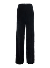 P.A.R.O.S.H. P.A.R.O.S.H. Women Black Oversized Pants With Side Zip Closure In Velvet For Women
