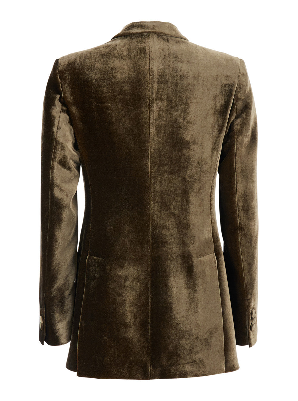P.A.R.O.S.H. Women Brown Double-Breasted Blazer With Peak Revers In Velvet For Women