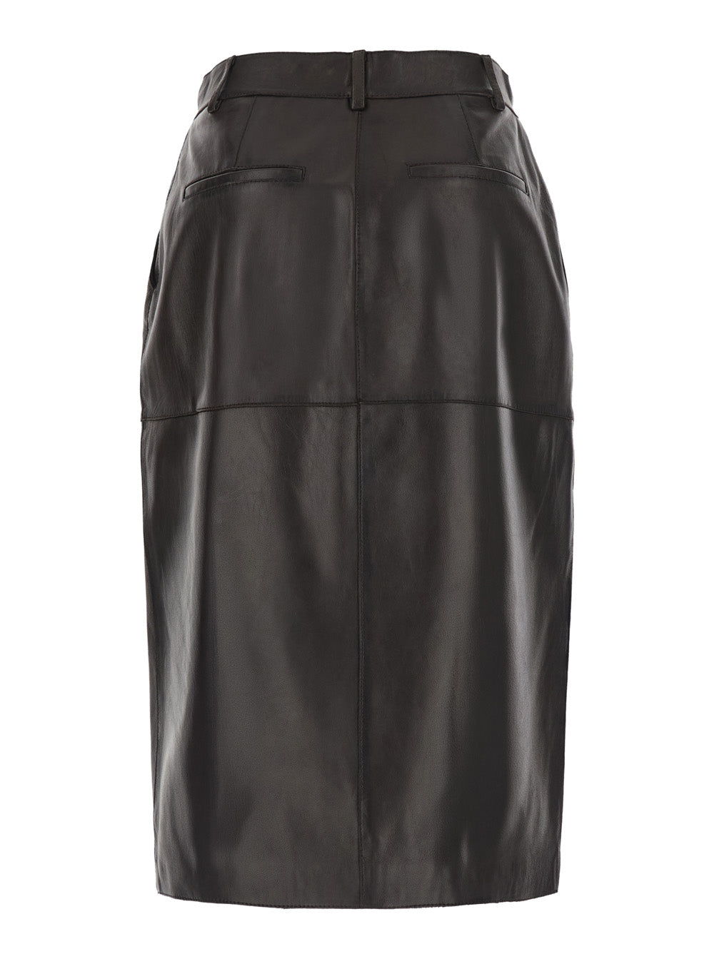 P.A.R.O.S.H. P.A.R.O.S.H. Women Brown Skirt With Front Closure And Slit In Leather For Women