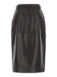P.A.R.O.S.H. P.A.R.O.S.H. Women Brown Skirt With Front Closure And Slit In Leather For Women