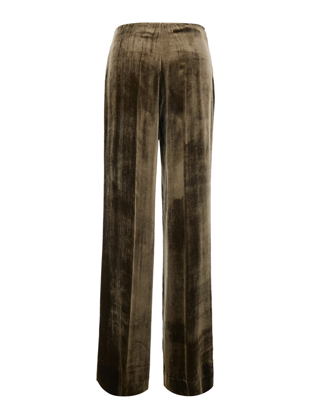 P.A.R.O.S.H. P.A.R.O.S.H. Women Brown Oversized Pants With Side Zip Closure In Velvet For Women