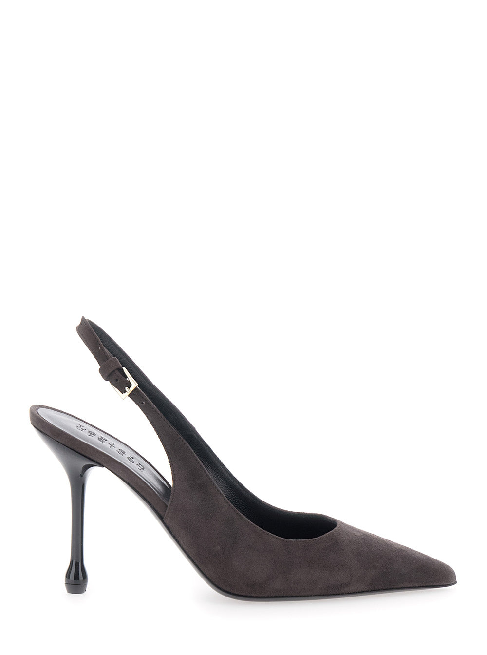 Leplain Women Pointed Toe Heels With Adjustable Strap In Brown Suede For Women