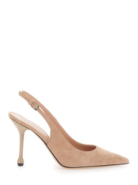 LEPLAIN Leplain Women Pointed Toe Pumps With Adjustable Strap In Pink Suede For Women