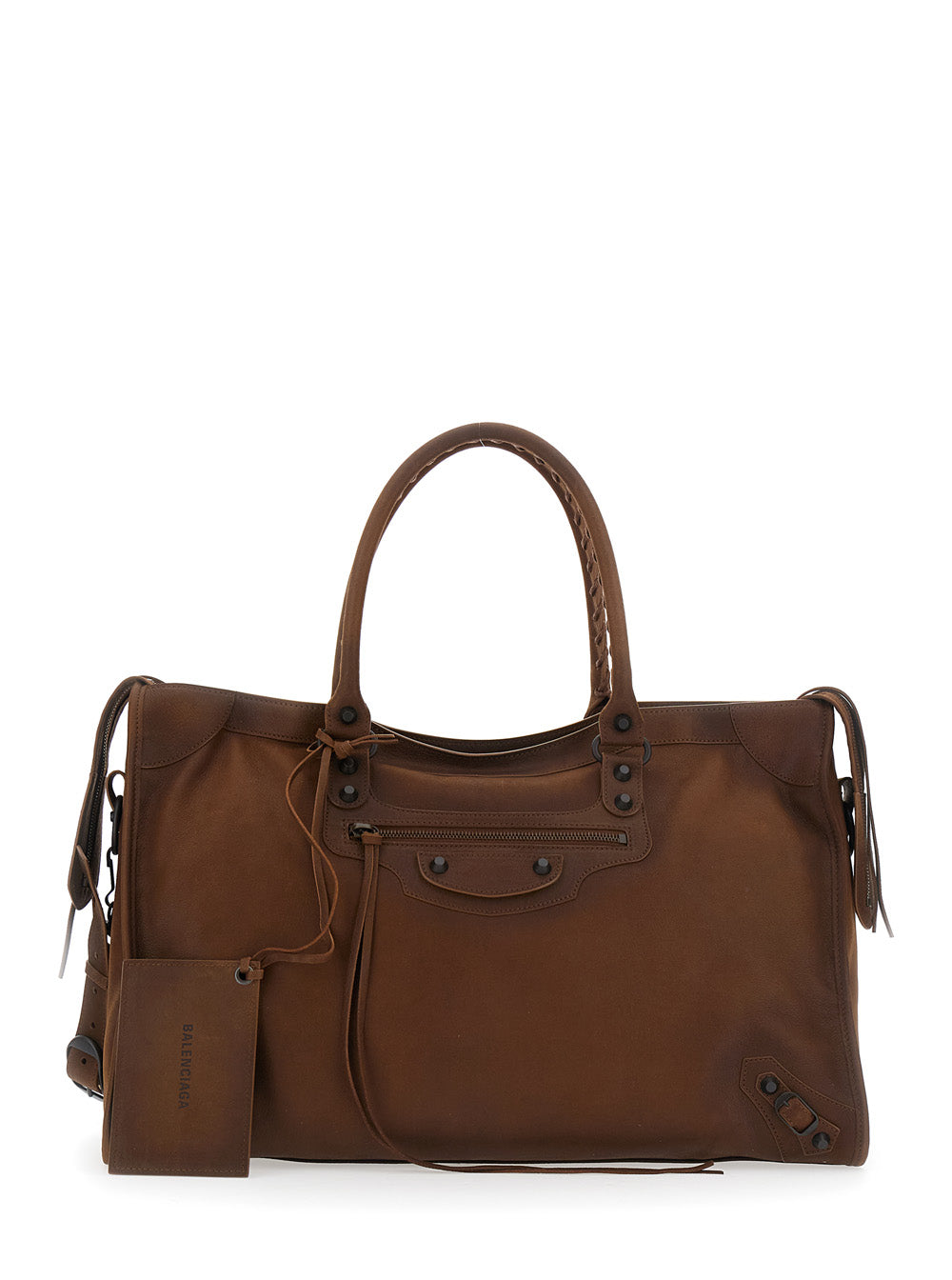 BALENCIAGA Balenciaga Men 'Le City' Brown Large Handbag With Adjustable And Removable Shoulder Strap In Leather For Men