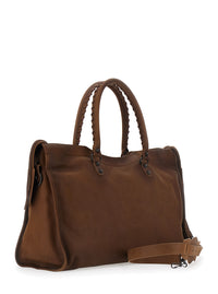 BALENCIAGA Balenciaga Men 'Le City' Brown Large Handbag With Adjustable And Removable Shoulder Strap In Leather For Men