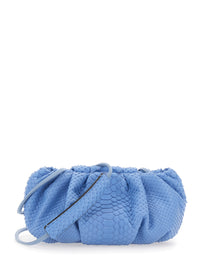 Biagini Women 'Pillow' Blue Clutch With Shoulder Strap And Magnetic Closure In Leather For Women