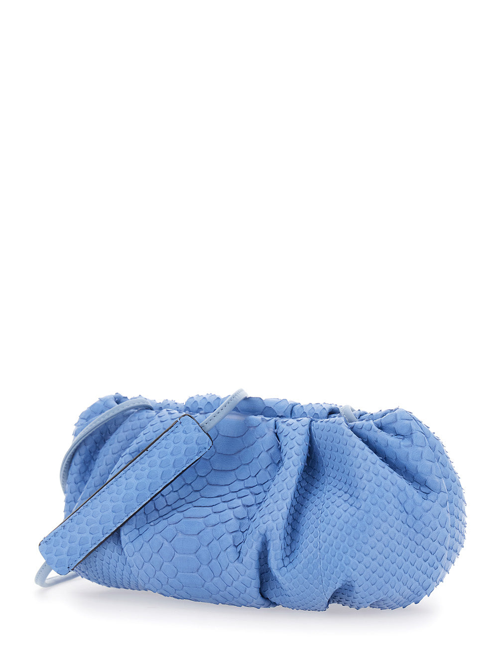 Biagini Women 'Pillow' Blue Clutch With Shoulder Strap And Magnetic Closure In Leather For Women