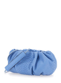 Biagini Women 'Pillow' Blue Clutch With Shoulder Strap And Magnetic Closure In Leather For Women