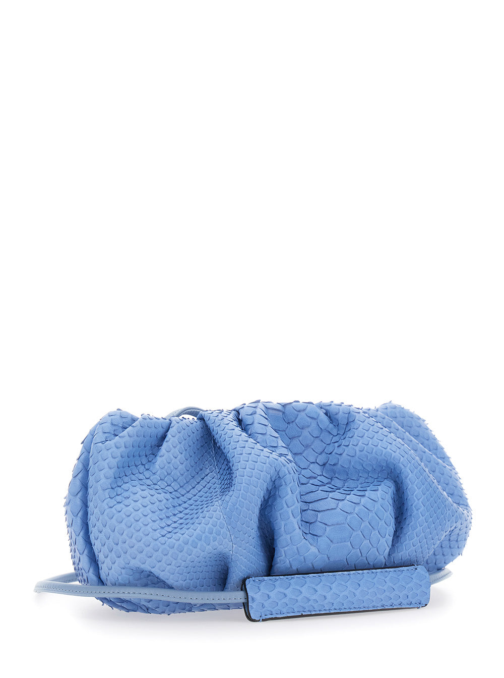Biagini Women 'Pillow' Blue Clutch With Shoulder Strap And Magnetic Closure In Leather For Women