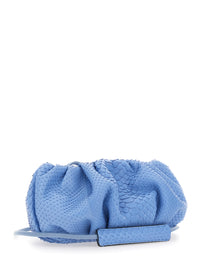 Biagini Women 'Pillow' Blue Clutch With Shoulder Strap And Magnetic Closure In Leather For Women