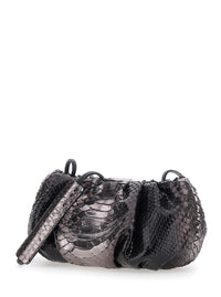 Biagini Women 'Pillow' Black Clutch With Shoulder Strap And Magnetic Closure In Leather For Women