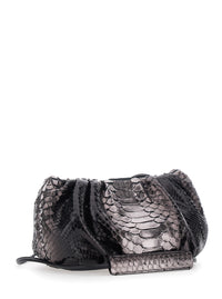 Biagini Women 'Pillow' Black Clutch With Shoulder Strap And Magnetic Closure In Leather For Women