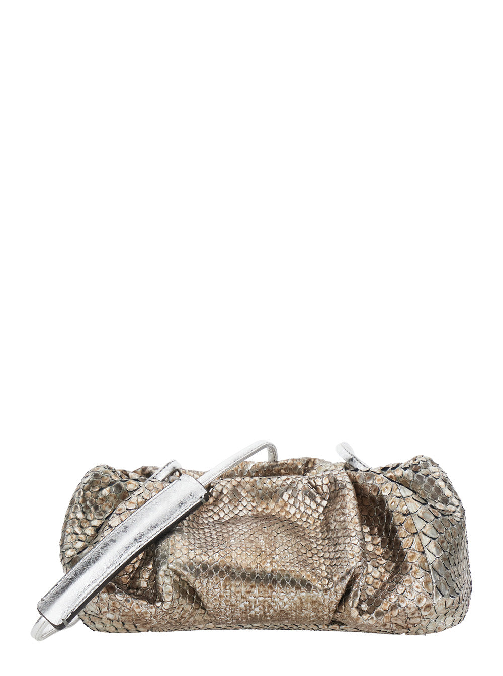 Biagini Women 'Pillow' Gray Clutch With Shoulder Strap And Magnetic Closure In Leather For Women