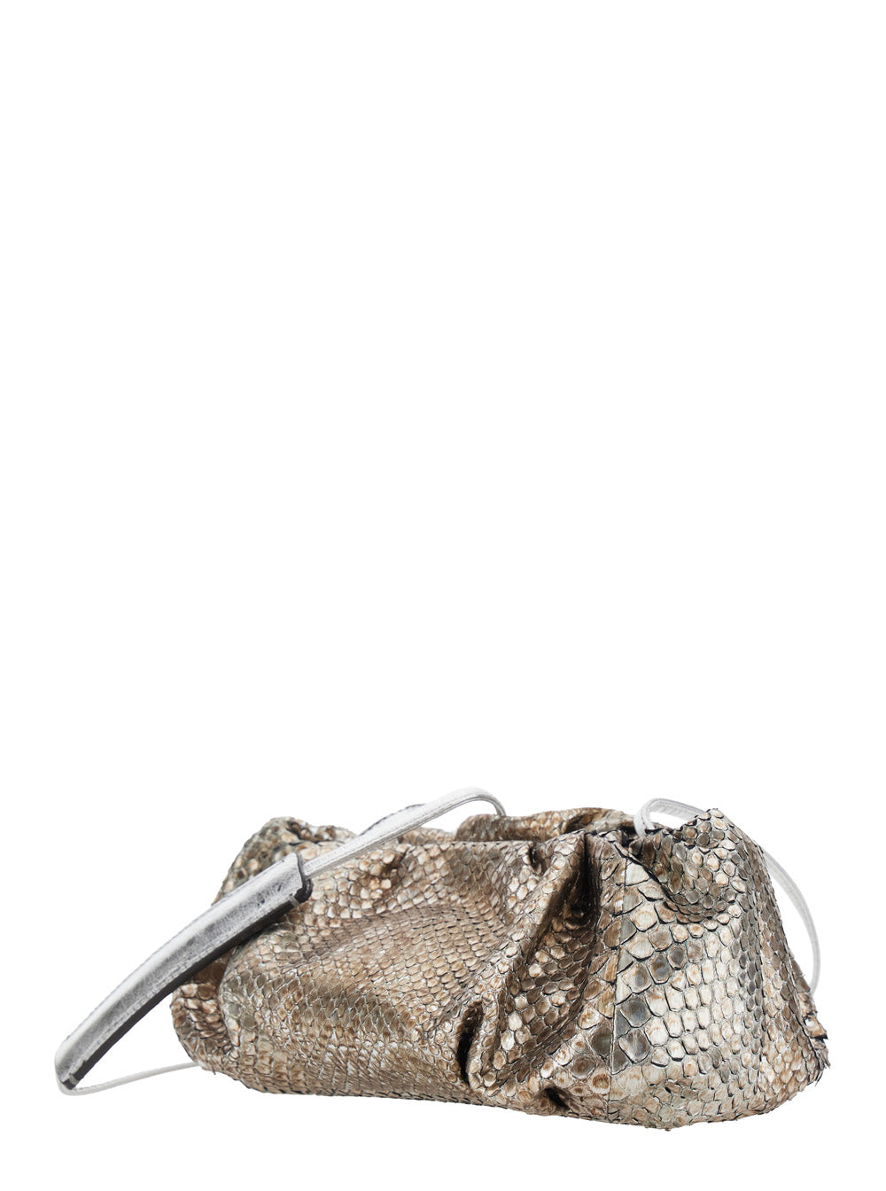 Biagini Women 'Pillow' Gray Clutch With Shoulder Strap And Magnetic Closure In Leather For Women