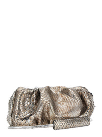 Biagini Women 'Pillow' Gray Clutch With Shoulder Strap And Magnetic Closure In Leather For Women