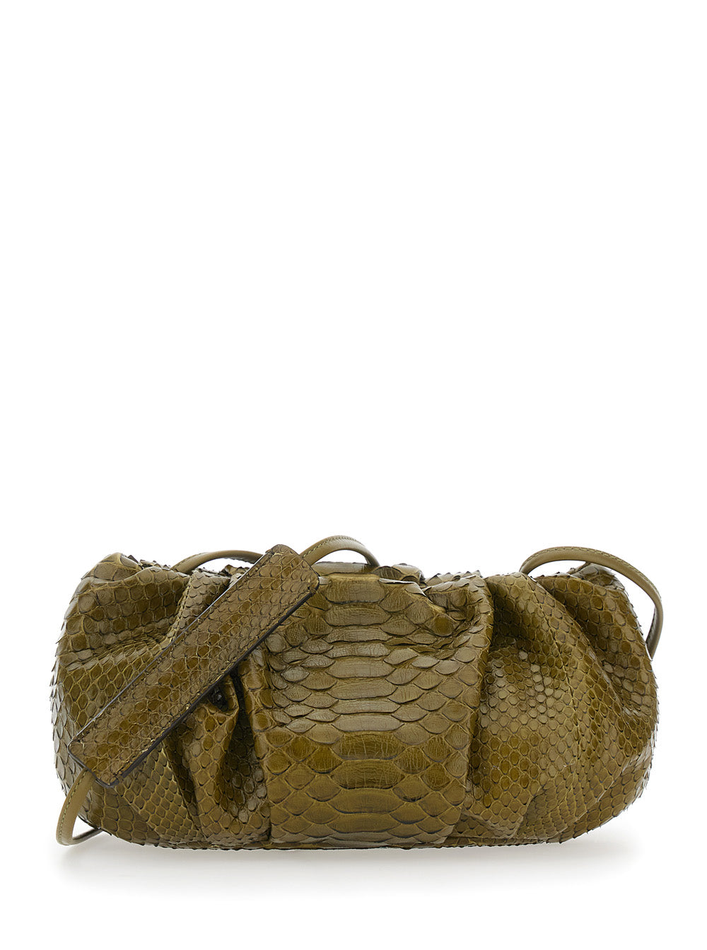 BIAGINI Biagini Women 'Pillow' Green Clutch With Shoulder Strap And Magnetic Closure In Leather For Women