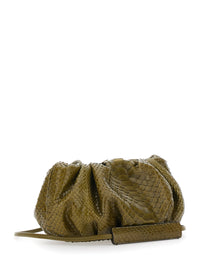 BIAGINI Biagini Women 'Pillow' Green Clutch With Shoulder Strap And Magnetic Closure In Leather For Women