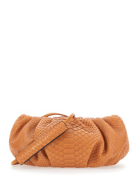 Biagini Women 'Pillow' Orange Clutch With Shoulder Strap And Magnetic Closure In Leather For Women
