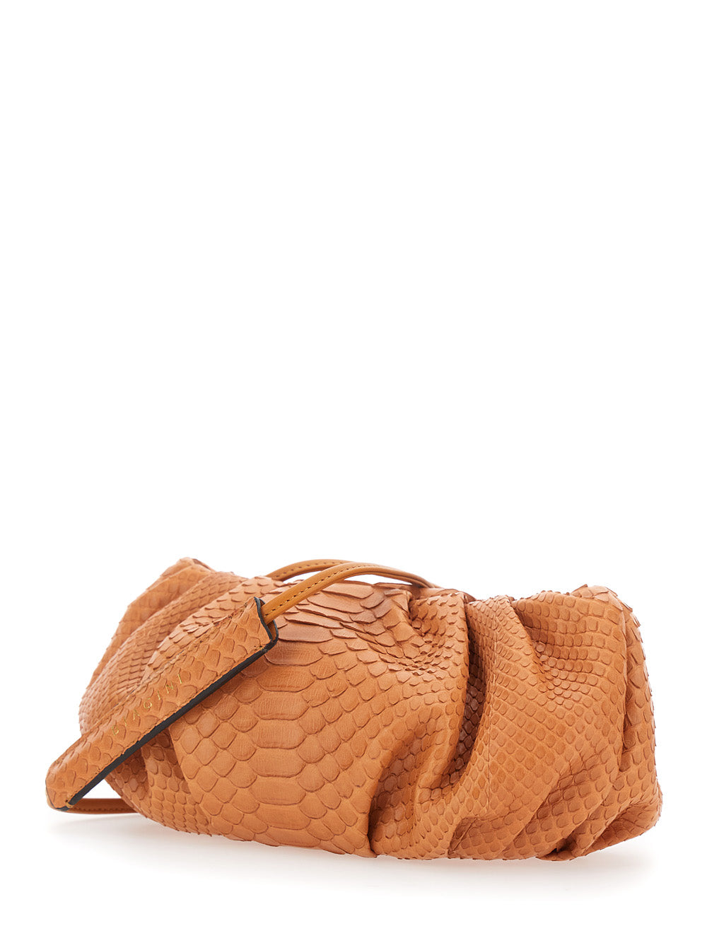 Biagini Women 'Pillow' Orange Clutch With Shoulder Strap And Magnetic Closure In Leather For Women