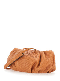 Biagini Women 'Pillow' Orange Clutch With Shoulder Strap And Magnetic Closure In Leather For Women