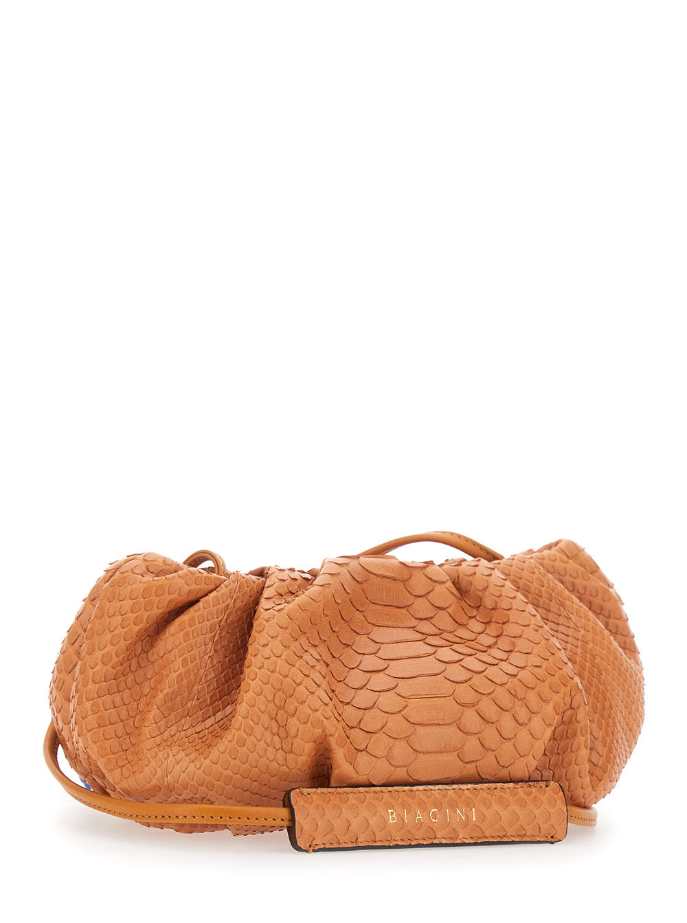Biagini Women 'Pillow' Orange Clutch With Shoulder Strap And Magnetic Closure In Leather For Women