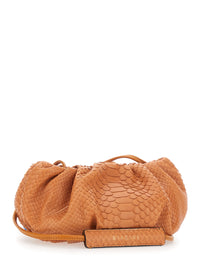 Biagini Women 'Pillow' Orange Clutch With Shoulder Strap And Magnetic Closure In Leather For Women