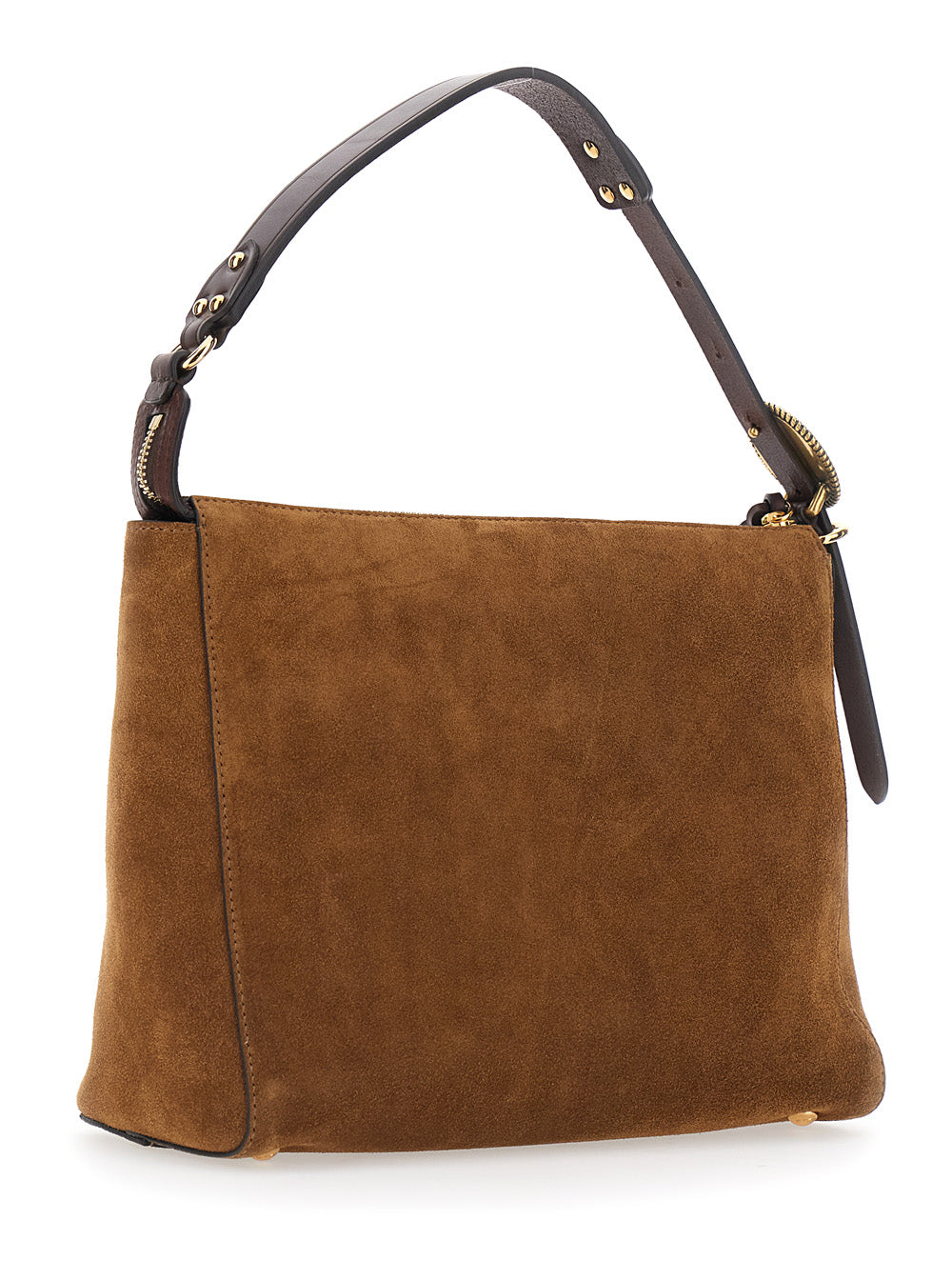 Etro Women Brown Shoulder Bag With Adjustable Strap And Logo Lettering On The Front In Suede For Women