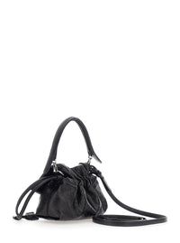Fendi Women 'Baguette' Black Shoulder Bag With Ff Plate On The Front And Adjustable And Removable Strap In Leather For Women