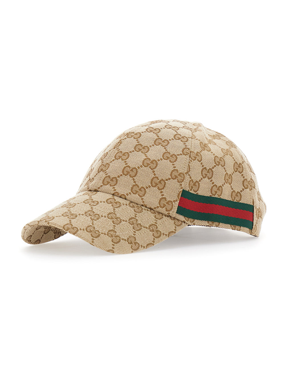 Gucci Men Beige Baseball Cap With Web Detail On The Side In Cotton For Men