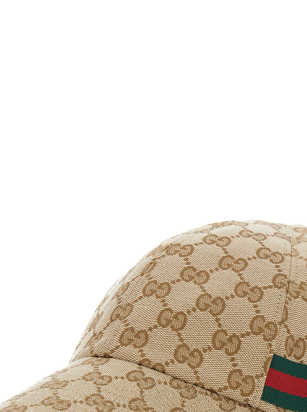 Gucci Men Beige Baseball Cap With Web Detail On The Side In Cotton For Men