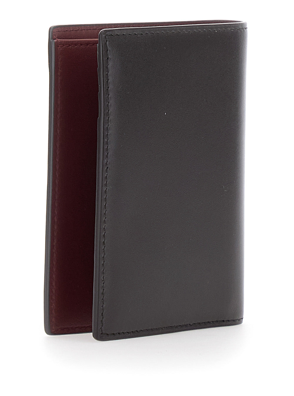 Saint Laurent Men Brown Cardholder With Logo Lettering On The Front In Leather For Men