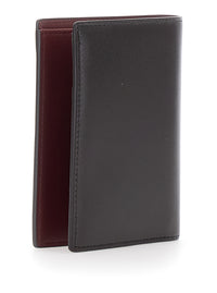 Saint Laurent Men Brown Cardholder With Logo Lettering On The Front In Leather For Men