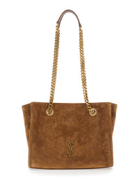 SAINT LAURENT Saint Laurent Women Ysl Bo Niki Shop Ew Suede Satin