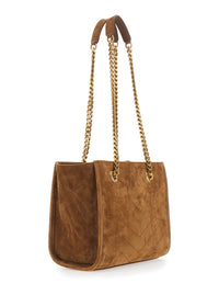 SAINT LAURENT Saint Laurent Women Ysl Bo Niki Shop Ew Suede Satin