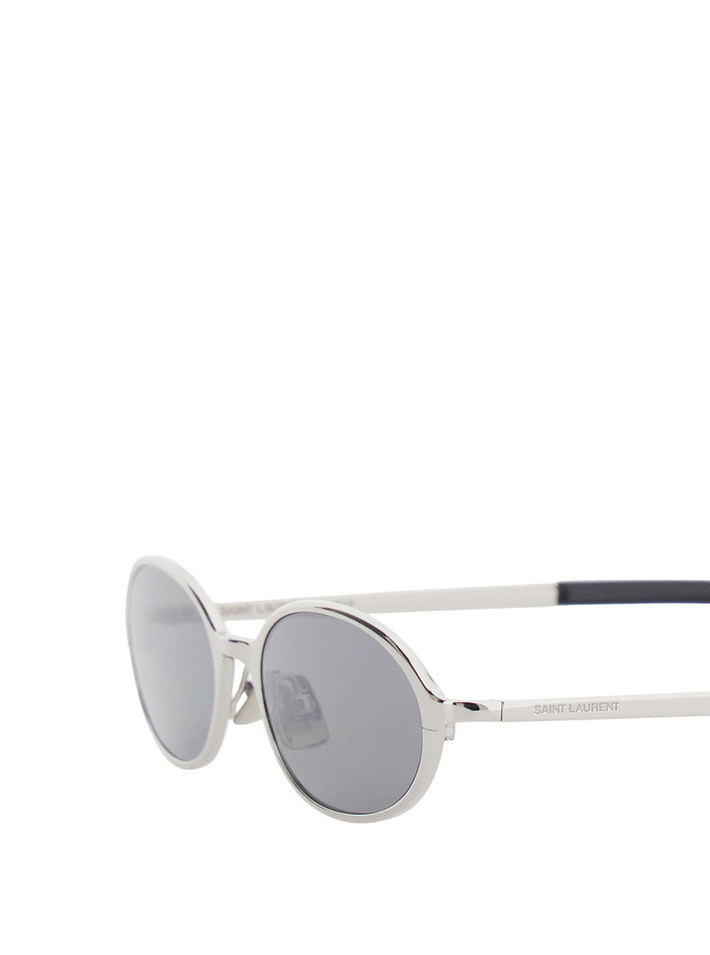 Saint Laurent Women '935' Metallic Sunglasses With Logo Lettering On The Temples In Acetate For Women