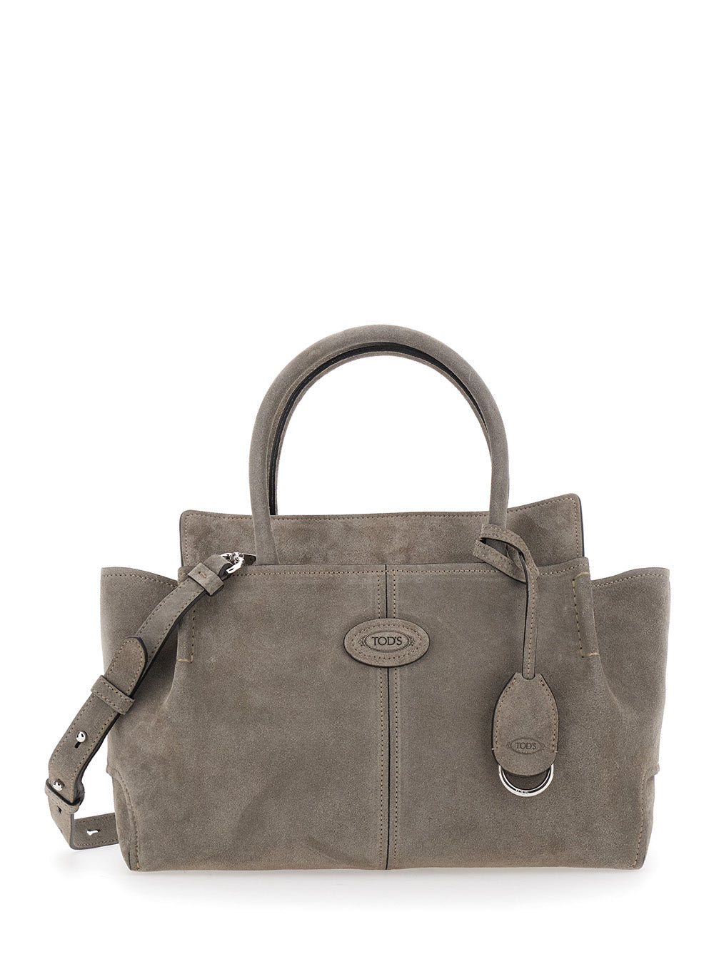 TOD'S Tod's Women Gray Handbag With Embossed Logo On The Front And Adjustable And Removable Shoulder Strap In Suede For Women