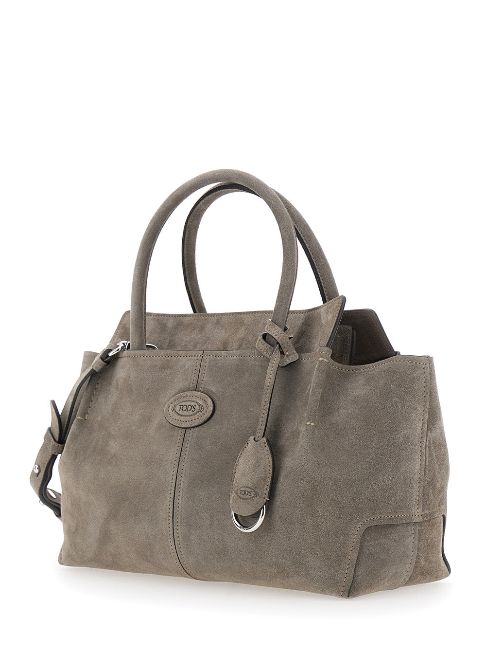 TOD'S Tod's Women Gray Handbag With Embossed Logo On The Front And Adjustable And Removable Shoulder Strap In Suede For Women