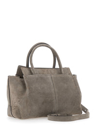 TOD'S Tod's Women Gray Handbag With Embossed Logo On The Front And Adjustable And Removable Shoulder Strap In Suede For Women