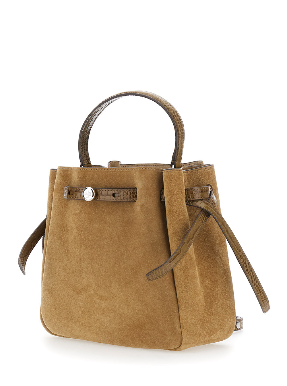 TORY BURCH Tory Burch Women 'Romy' Beige Handbag With Adjustable And Removable Shoulder Strap And Front Strap In Suede For Women