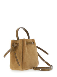 TORY BURCH Tory Burch Women 'Romy' Beige Handbag With Adjustable And Removable Shoulder Strap And Front Strap In Suede For Women