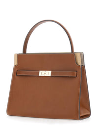 TORY BURCH Tory Burch Women 'Lee Radziwill' Brown Small Handbag With Front Strap Closure In Leather For Women